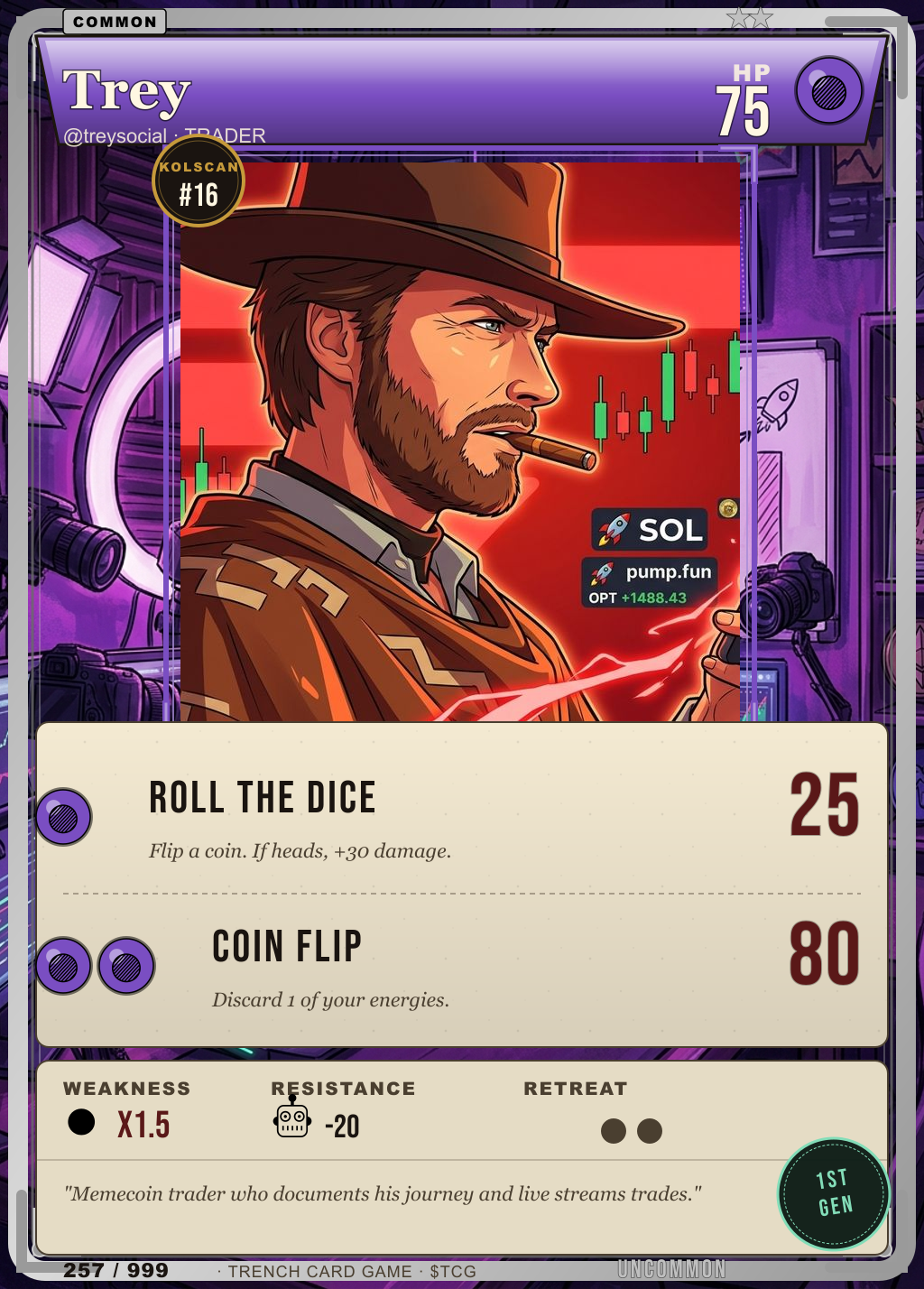 Trench Card 257 · Trey