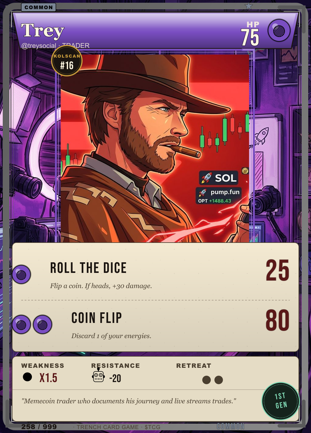 Trench Card 258 · Trey