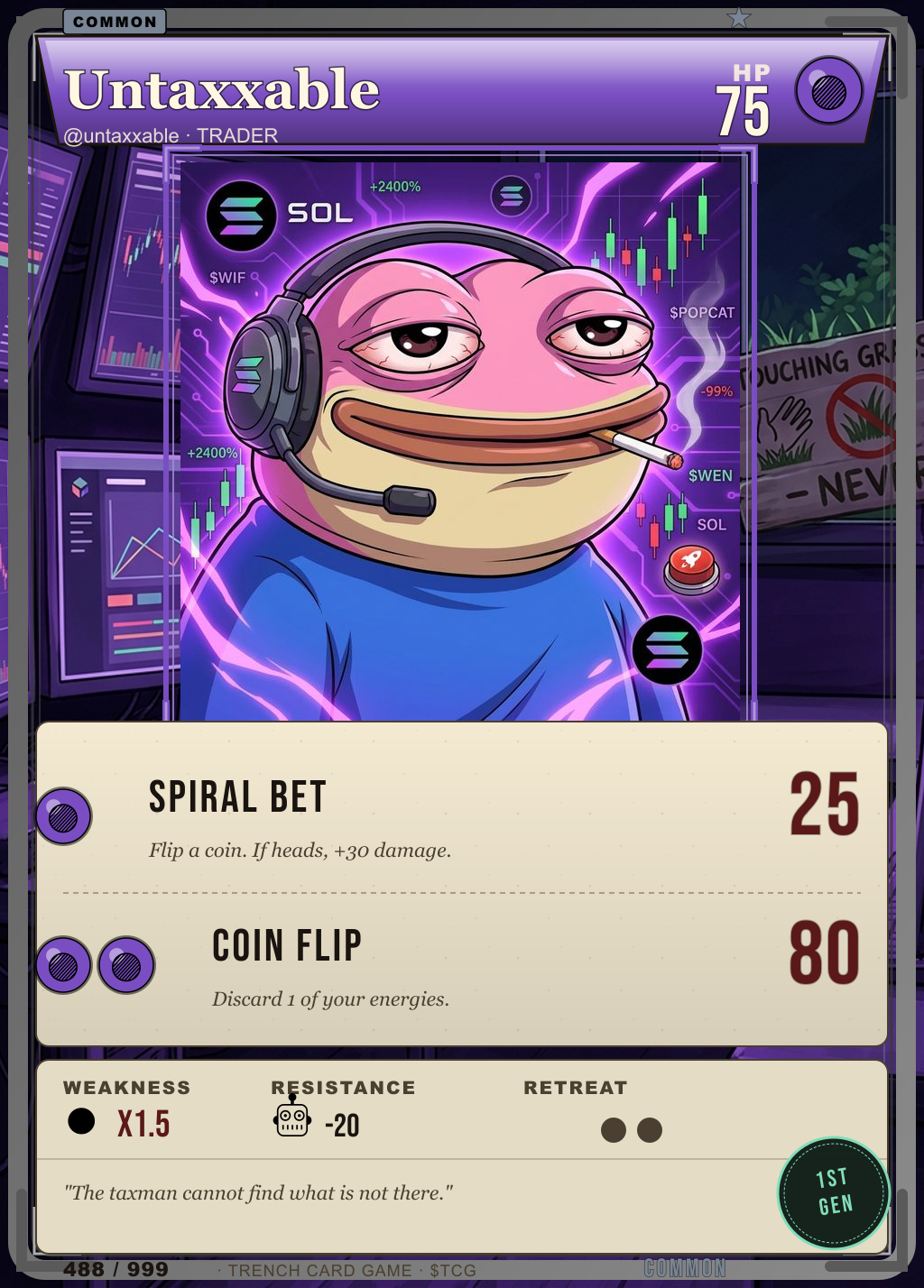 Trench Card 488 · Untaxxable