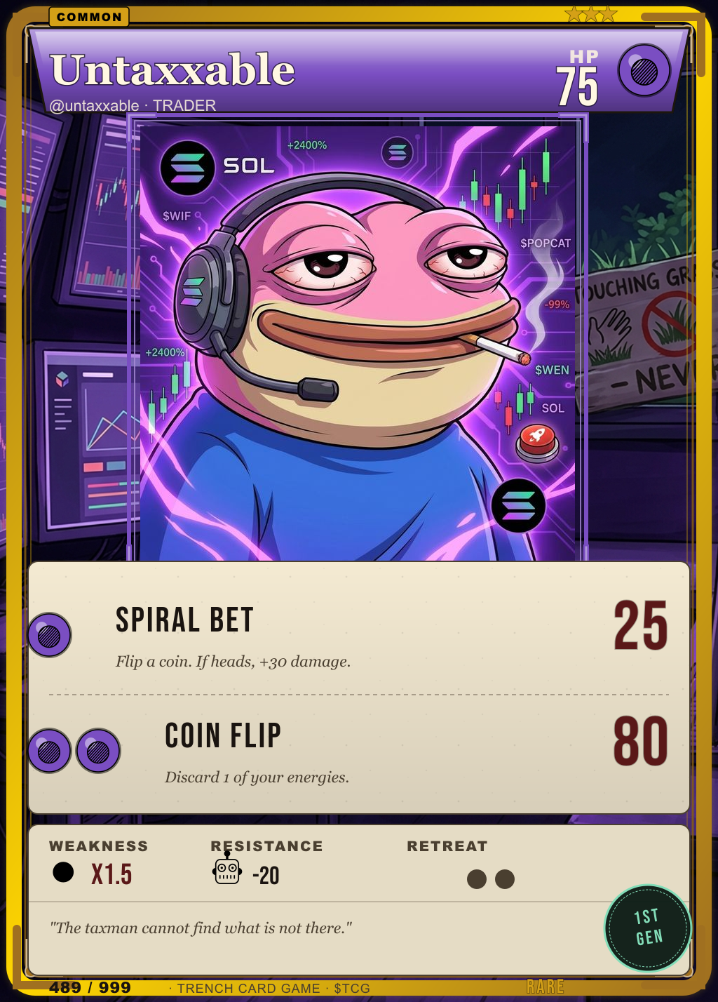 Trench Card 489 · Untaxxable