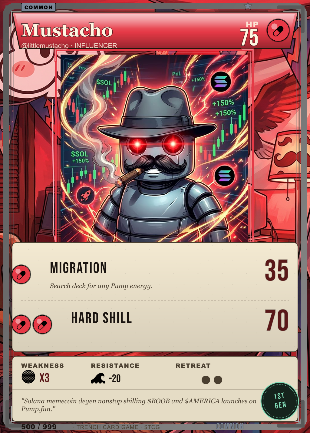 Trench Card 500 · Mustacho