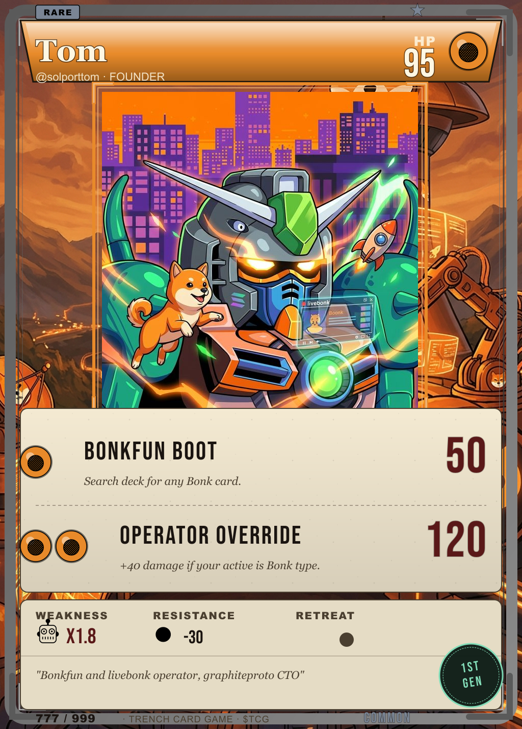 Trench Card 777 · Tom