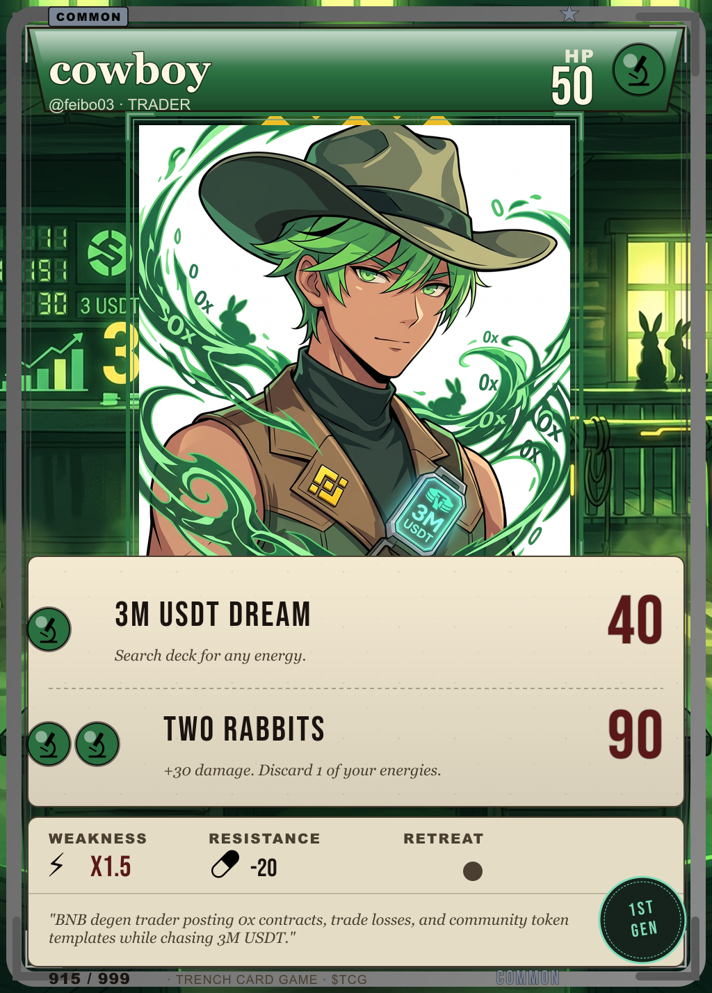 Trench Card 915 · cowboy