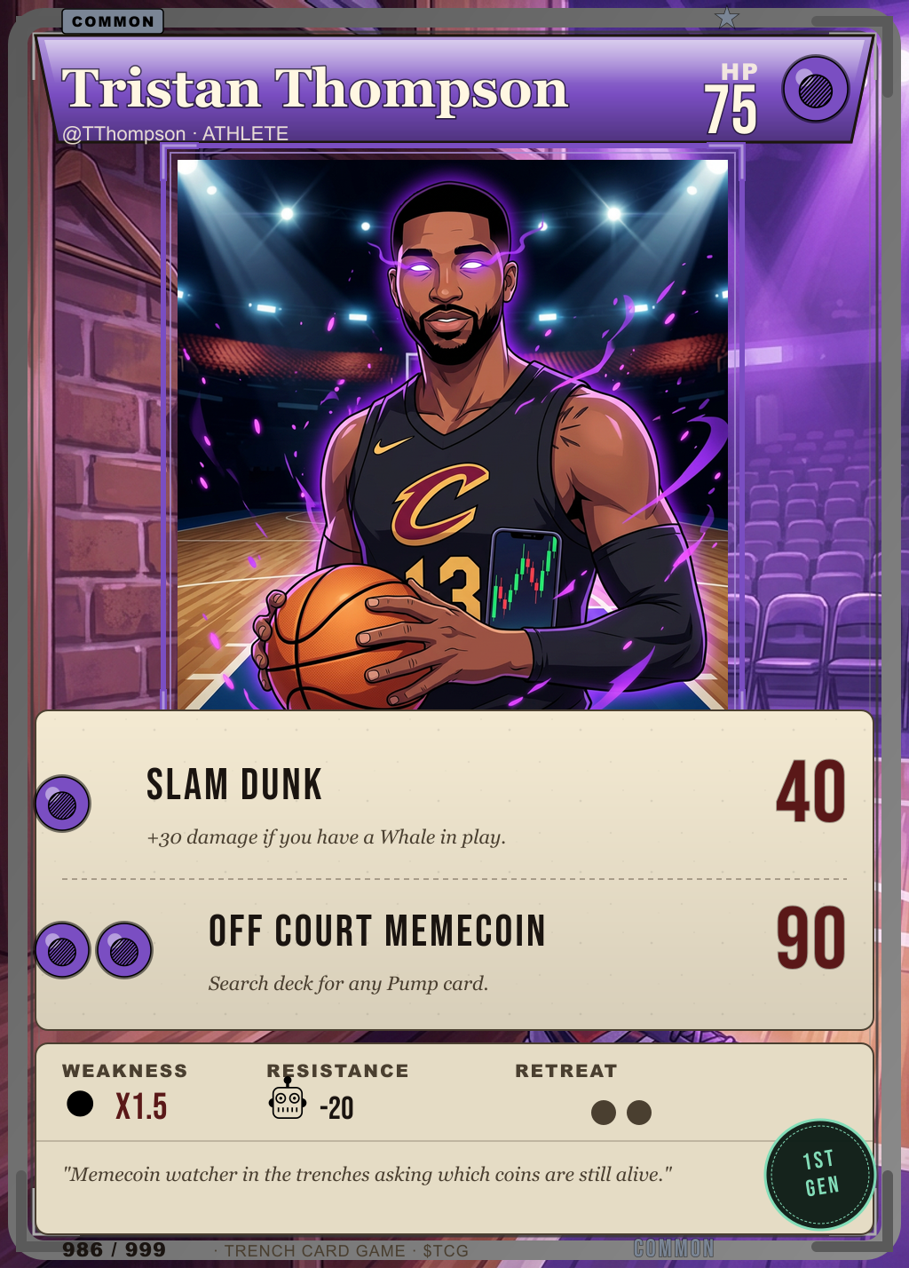 Trench Card 986 · Tristan Thompson