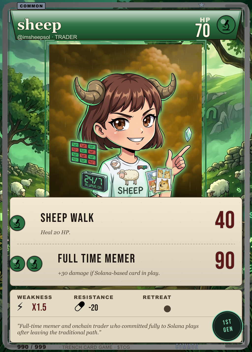 Trench Card 990 · sheep